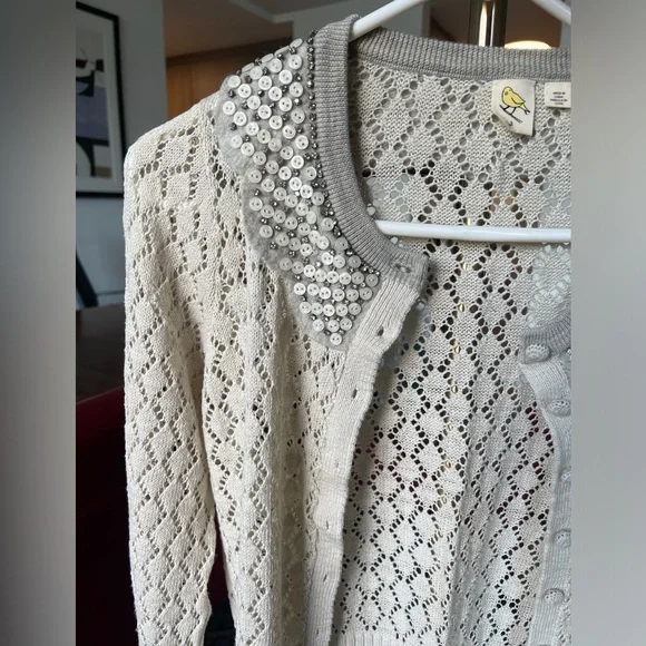 Anthropologie lace cardigan with detailed collar - Picture 4 of 7